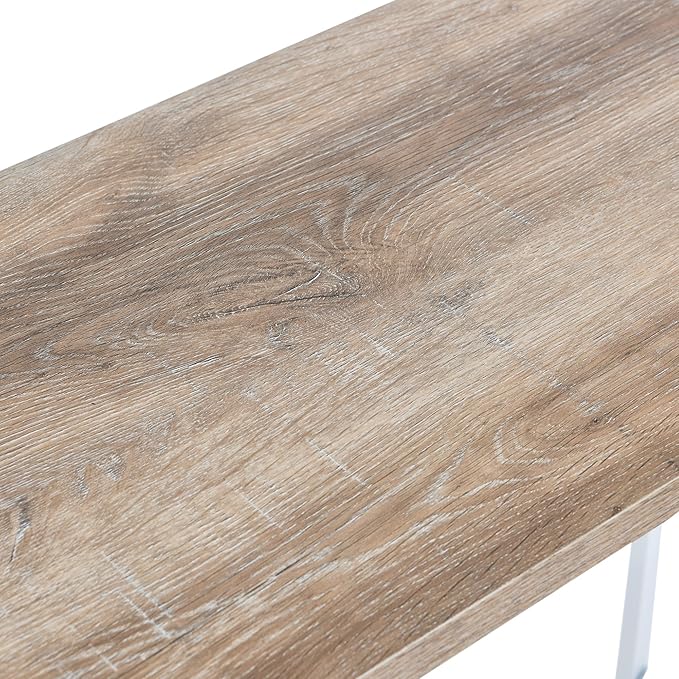 Household Essentials Coastal Oak & Iron Artisan Console Table
