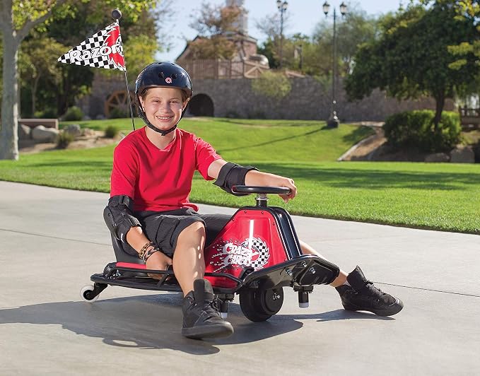 Razor Crazy Cart Sport - 24V Electric Drifting Go Kart, Variable Speed, Up to 12 mph, Up To 40 Minutes of Continuous Use, Drift Bar for Controlled Drifts, Ages 9+