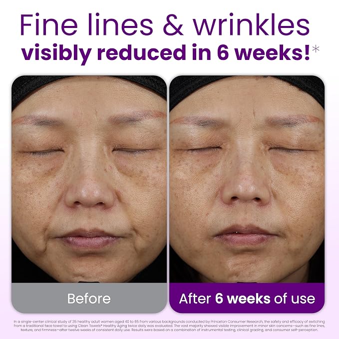 Clean Skin Club Healthy Aging Clean Towels® XL, Smooths, Treated for Extra Softness, Disposable Face Towels, Anti Aging Makeup Remover Dry Wipe, 2 Packs, 100 Ct Total