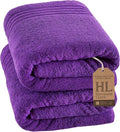 Hawmam Linen Jumbo Large Bath Sheets Towels 2 Pack Soft and Absorbent, Premium Quality 100% Cotton Towels (Lilac Purple, Bath Sheet)