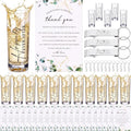 Sliner 50 Set Wedding Favor for Guest Bulk 2oz Acrylic Shot Glasses with bottle opener keychain Thank You Card Organza Bag for Guest Souvenirs Wedding Gift Bridal Shower Party (Romantic)