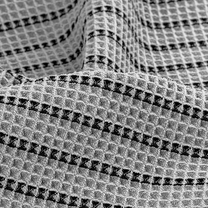 POLYTE 430 GSM Microfiber Quick Dry Lint Free Oversize Bath Towel Set, 6 Piece (Waffle Weave)