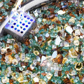 NUPICK 10 Pound Fire Glass, 1/4 Inch Reflective Fire Pit Glass | Fire Pit Rocks for Propane or Natural Gas, Glass Rocks for Fire Pit Table, Fireplace, Fire Bowl, Gold & Green & Copper Mix