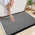 Smiry Waffle Bath Mat 30x20, Extra Soft Absorbent Bathroom Rugs, Non Slip Machine Washable Quick Dry Bath Rugs for Bathroom Floor, Tub, Shower, Home Decor Accessories, Black & Cream