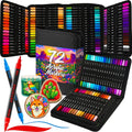 ARTISTRO Acrylic Paint Pens With Storage Bag for Calligraphy - Markers With Brush and Fine Precision Tips - Multisurface Painting for Fabric, Rock, Glass, and More (72 Markers, Dual Tip Brush + Fine)