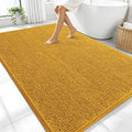 OLANLY Large Bathroom Rugs 70x46, Soft Absorbent Chenille Bath Rugs, Rubber Backing Quick Dry, Machine Washable Bath Mats for Bathroom Floor, Tub and Shower, Home Decor Accessories, Golden Yellow