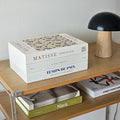 Book Shape Decorative Cable Management Box - Expandable Cable Organizer Box with Magnetic Closure for Home & Office (Blue Coral, Large Set)