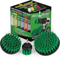 Kitchen Cleaning Supplies Set - Tile Electric Spin Scrubber - Stainless Steel Cleaner for Stove, Sink, and Oven - Household Cleaning Tools - Green Medium Stiffness Nylon Brush - Cast Iron Scrubber