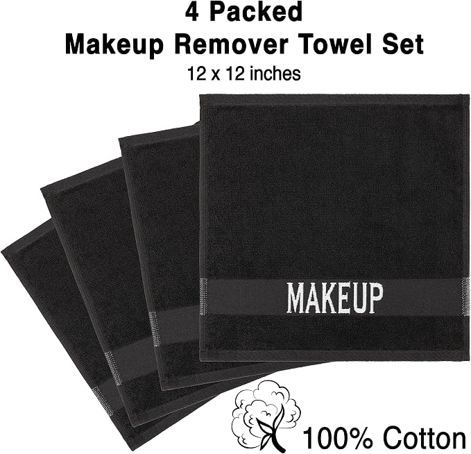 American Soft Linen 100% Cotton Luxury Turkish Towels, Makeup Remover Set | Soft Absorbent Quick Dry OEKO Tex Standard 100 Certificated Durable Machine Washable Breathable Premium Hotel Quality