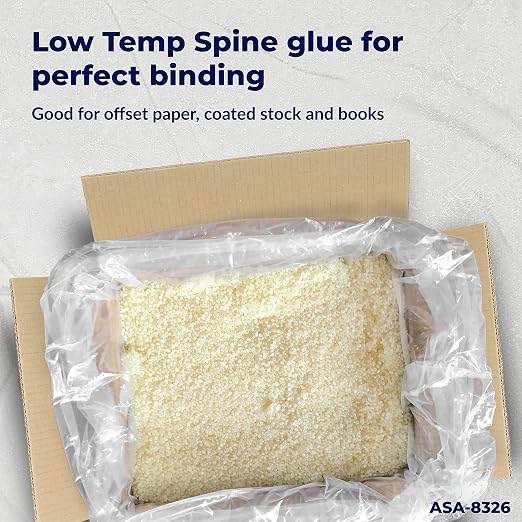 ASA Low-Temp Spine Glue for Perfect Binding, Spray-Grade, 40 lb | Low-viscosity, spray-application spine glue. For paper, coated stock, pamphlets, guides & comic books. 40 lb.