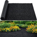 Nuanchu 2 x 10 ft Recycled Rubber Walkway, Black Rubber Mulch Mat Roll for Landscaping Outdoor, Imitation Grass Design Natural Looking Mulch Solution for Garden Pathway, Barrier & Edging Border