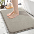 OLANLY Memory Foam Small Bathroom Rug 24x16, Absorbent Bath Mat, Warm Taupe | Soft Quick Dry Bath Mat Rugs, Non-Slip, Machine Washable Mat for Bathroom Floor, Tub and Shower, Home Decor Accessories