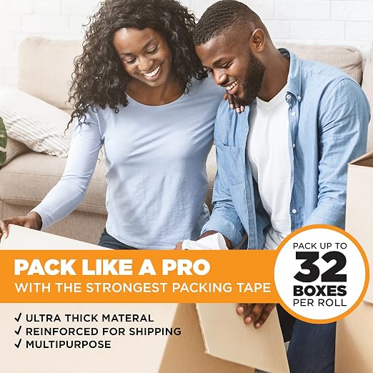 Tape King Clear Packing Tape (36 Rolls) | 60 Yards Per Roll Heavy Duty Packing Tape 2.7mil Strong Adhesive for Moving Boxes, Shipping Cartons, Office Use, Storage & Wrapping (2160 Yard)