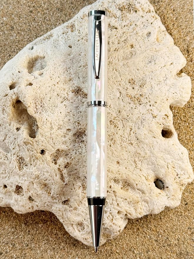 LACHIEVA LUX Mother of Pearl Ballpoint Pen, Elegant Executive Gift Set, Writing Pen for Men & Women, German P900M Refill, Pearl Radiance Collection