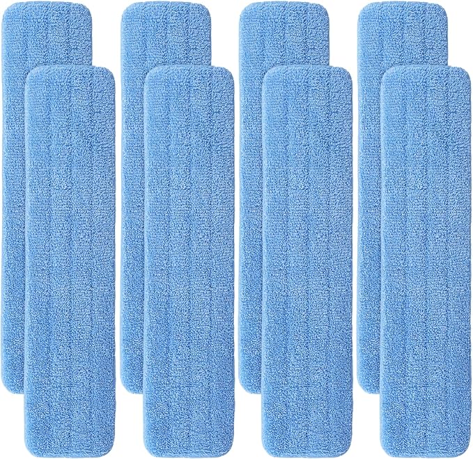 Replacement Microfiber Pad for Rubbermaid Commercial 24 Inch Mop Head - 8 Pack Wet & Dry Commercial Cleaning Refills Reusable Mop Refills Fit for Any Microfiber Flat Mop System 24"