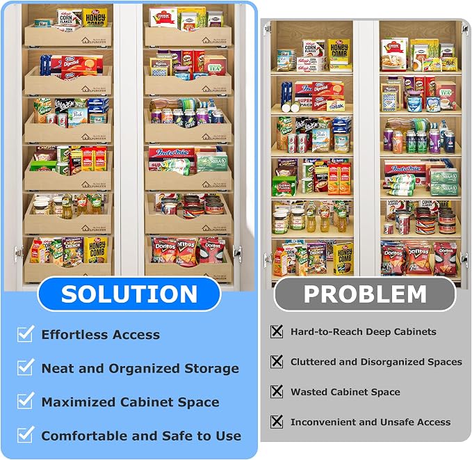 WelFurGeer Soft Close Pull Out Drawers for Cabinets, 11" W x 21" D Pull Out Cabinet Drawer with Heavy Duty Slides, Pull Out Cabinet Organizer, Cabinets Roll Out Drawers, Pull-Out Home Organizers