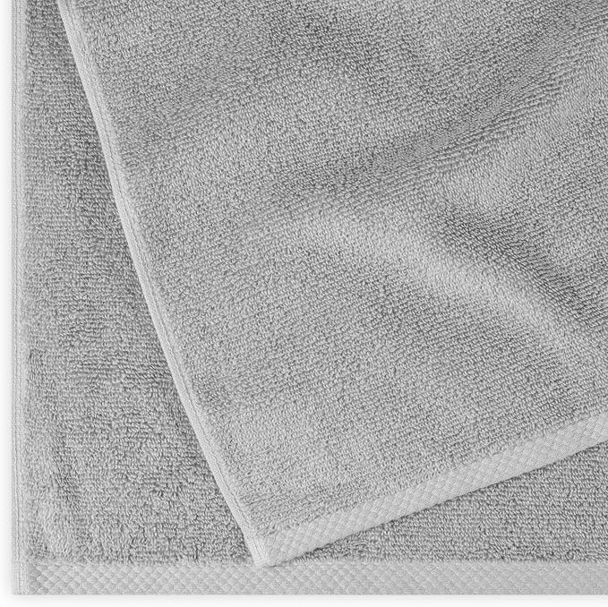 Amazon Basics 2 Piece Quick-Dry Oversize Bath Towel, 100% Cotton, 54" x 30", Platinum