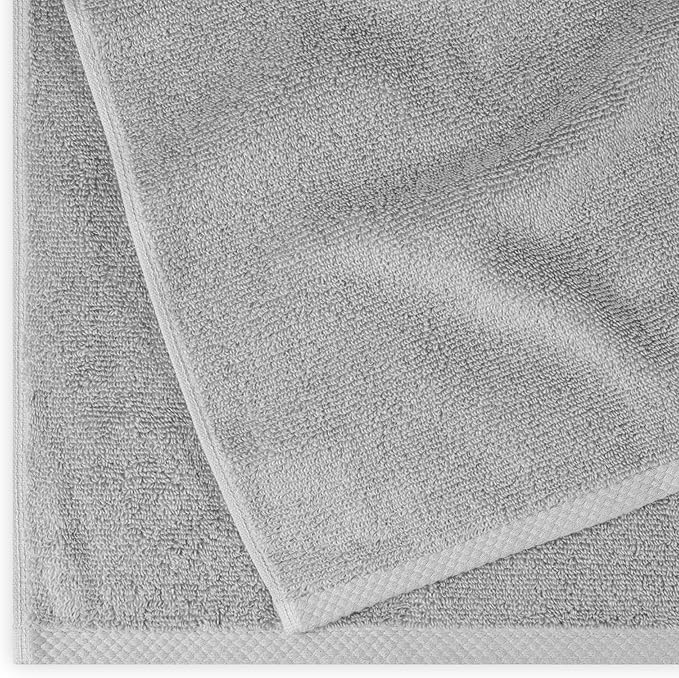 Amazon Basics 2 Piece Quick-Dry Oversize Bath Towel, 100% Cotton, Platinum, 54" x 30" (Pack of 12)