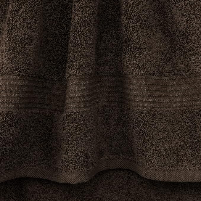 Cotton Paradise 100% Cotton Turkish Towel Set, Soft Absorbent Quick Dry, 4 Piece Bath Towel Set, Chocolate Brown
