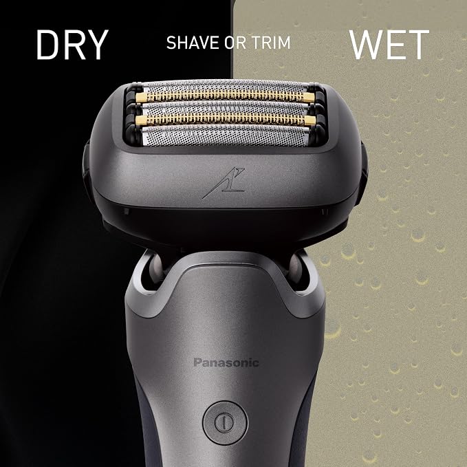 Panasonic ARC5 PRO Electric Razor for Men, Wet/Dry 5-Blade Foil Shaver for Thick Beard & Stubble, 20D Flexible Head, Pop-Up Trimmer with Automatic Cleaning + Charge System – ES-L580WS