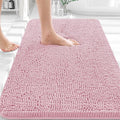 OLANLY Bathroom Rugs 32x20, Extra Soft Absorbent Chenille Bath Rugs, Rubber Backing Quick Dry, Machine Washable Bath Mats for Bathroom Floor, Tub and Shower, Home Decor Accessories, Dusty Rose