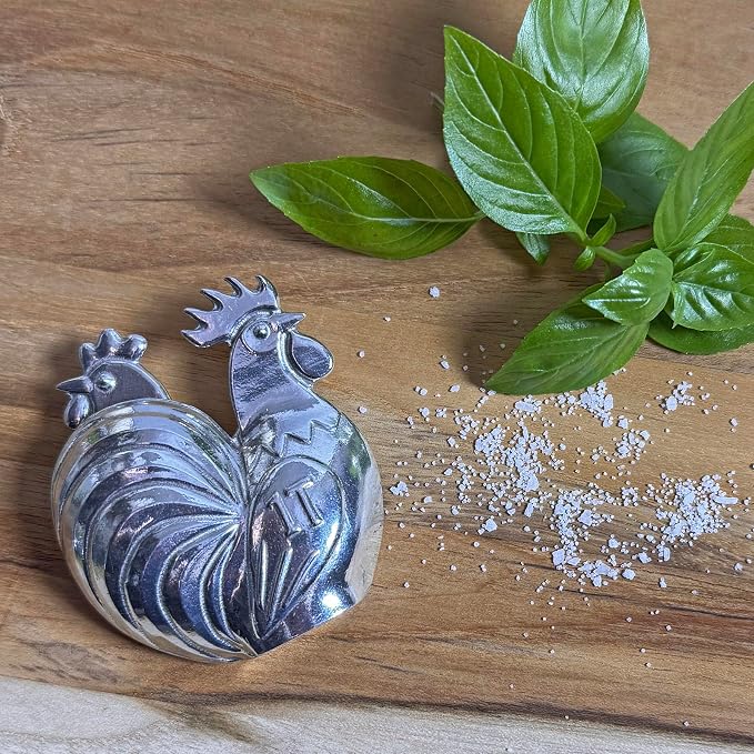 Roosters & Hens 4-Piece Pewter Measuring Spoon Set by Roosfoos, Handmade in the USA