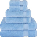 Cotton Paradise 6 Piece Towel Set 100% Cotton Soft Absorbent Turkish Towels for Bathroom, 2 Bath Towels 2 Hand Towels 2 Washcloths, Sky Blue Towel Set