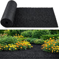 Nuanchu 1.33 x 20 ft Recycled Rubber Walkway, Black Rubber Mulch Mat Roll | Rubber Mulch Mat Roll for Landscaping Outdoor, Imitation Grass Design for Garden Pathway, Barrier & Edging Border