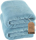 Hawmam Linen Jumbo Large Bath Sheets Towels 2 Pack Soft and Absorbent, Premium Quality 100% Cotton Towels (Light Blue, Bath Sheet)