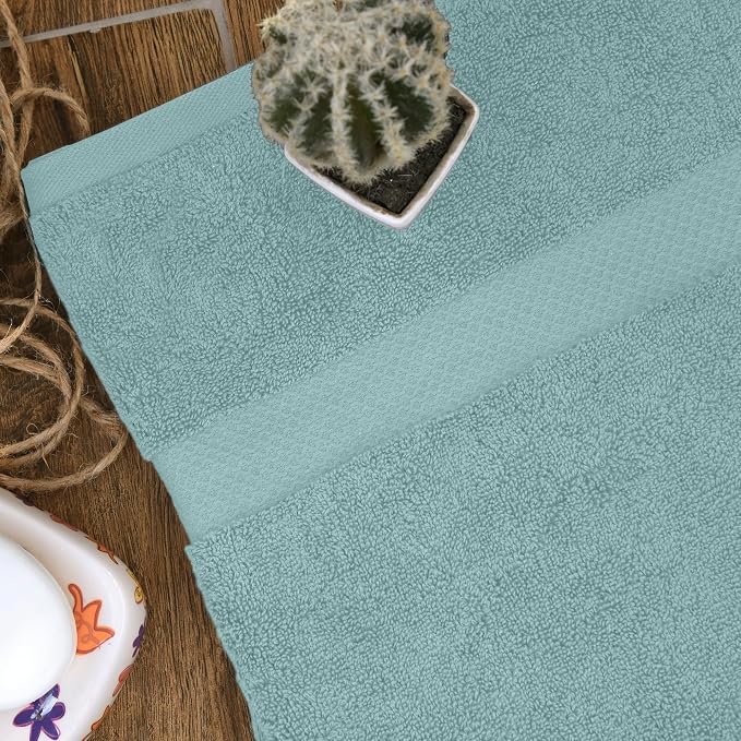 HERCULEAN Premium Bath Towels 24 x 48 Pack of 6 | Quick Dry and Highly Absorbent | 100% Cotton Terry Towels for Bathroom - Perfect for Shower - Pool and Spa - Luxury Soft Towels - Duck Egg
