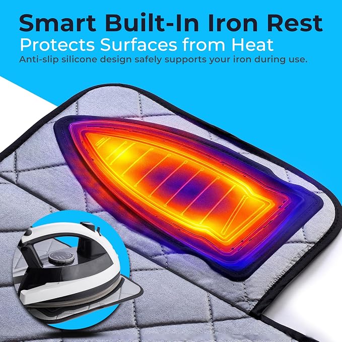 Handy Laundry Magnetic Ironing Mat, Change Any Flat Surface into an Ironing Board, Silicone Slip Resistant Iron Rest to Safely Place Your Hot Iron, Easy to Take Along When Traveling, (19 x 28 Inches)