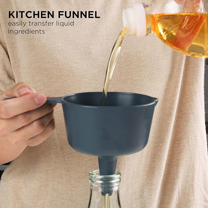 COOK WITH COLOR Measuring Cup Set - 9 PC. Nesting Stackable Liquid Measure Cup, Dry Measuring Cups and Spoons with Funnel and Scraper (Multi Colored)