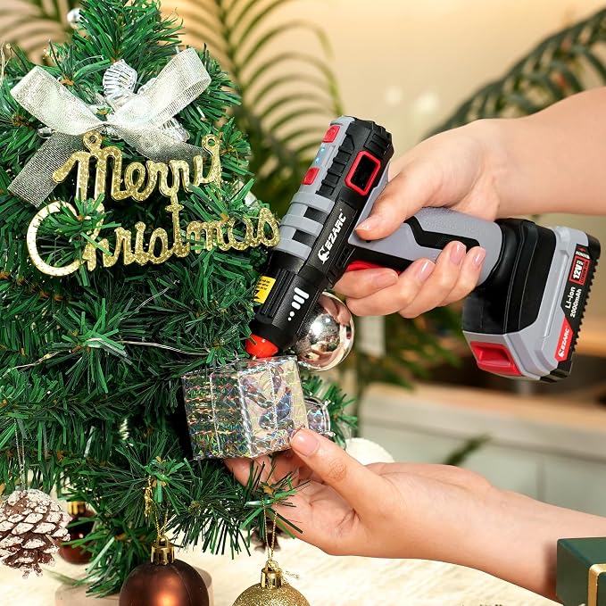 EZARC Cordless Hot Glue Gun, 15s Fast Heating 12V Mini Glue Gun for DIY Crafts, Home Repairs, School Projects, Decorations, with 50 Glue Sticks (30 Clear & 20 Colored)