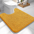OLANLY Toilet Rugs U-Shaped 24x24, Extra Soft Absorbent Chenille Contour Bathroom Rugs for Toilet, Dry Quickly, Machine Washable, Non-Slip Bath Mat, Golden Yellow