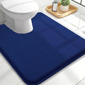 OLANLY Thick Memory Foam Bathroom Rugs 24x20, Soft Absorbent Bath Mat, Navy | Quick Dry Bath Mat Rugs, Non-Slip Mats, Machine Washable Carpet for Bathroom Floor, Tub and Shower, Home Decor Accessories