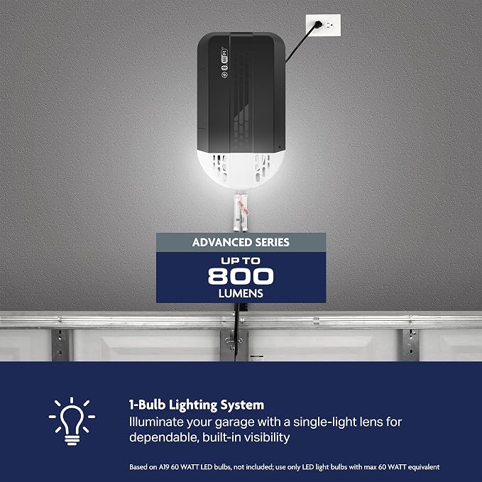 Chamberlain Belt Drive myQ Garage Door Opener, 1/2 HP w/Battery Backup | Ultra quiet, myQ compatible, Includes: 2 remotes, wall control, battery backup & safety sensors, 5-year motor warranty
