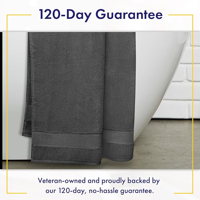 Alusa Home 100% Organic Zero-Twist Cotton Towels - GOTS Certified Luxury Bath Towels - Ultra Soft & Plush 700GSM Long-Staple Cotton - 6 Piece Towel Set (Granite Grey)