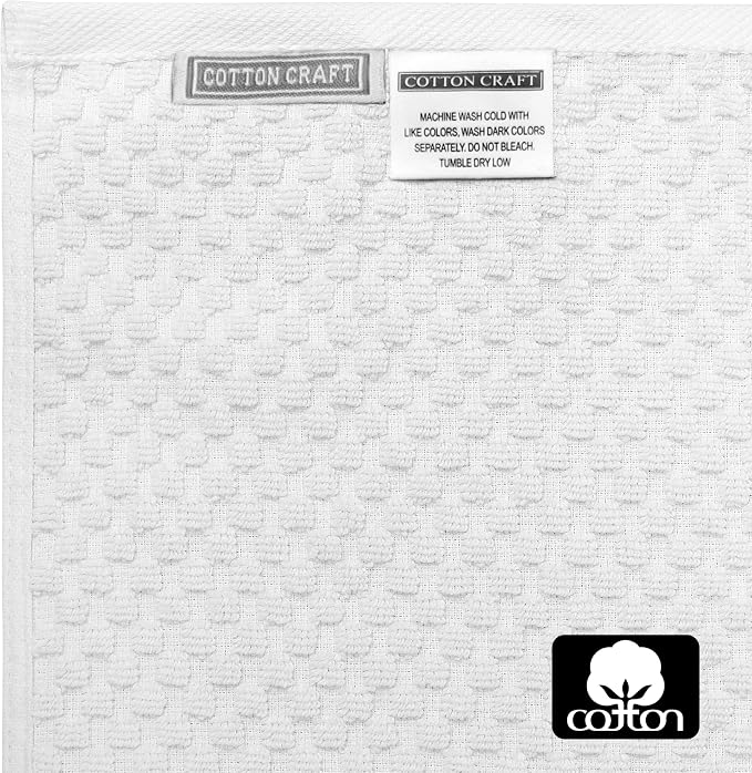 COTTON CRAFT Hooded Bath Towel for Adults – 100% Cotton Waffle Weave Towel | Oversized 35 x 70 inches Ringspun Terry Bath Sheet Wrap with a hood - Soft Super Absorbent Quick Dry – 450 GSM – White