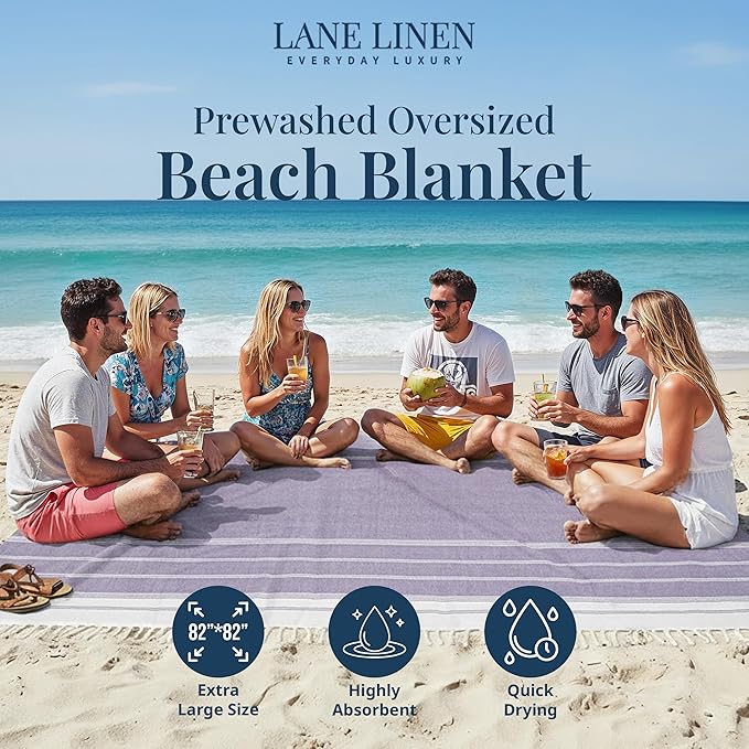 LANE LINEN Beach Blanket Sand Free Quick Dry & Soft Beach Towel - Day Break