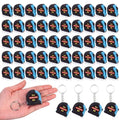 Kanayu 50 Pcs Mini Tape Measure Keychains 6 ft Small Retractable Measuring Tape Bulk with Lock Steel Easy Read Pocket for Birthday Party Favors Daily Use (Aqua Blue)