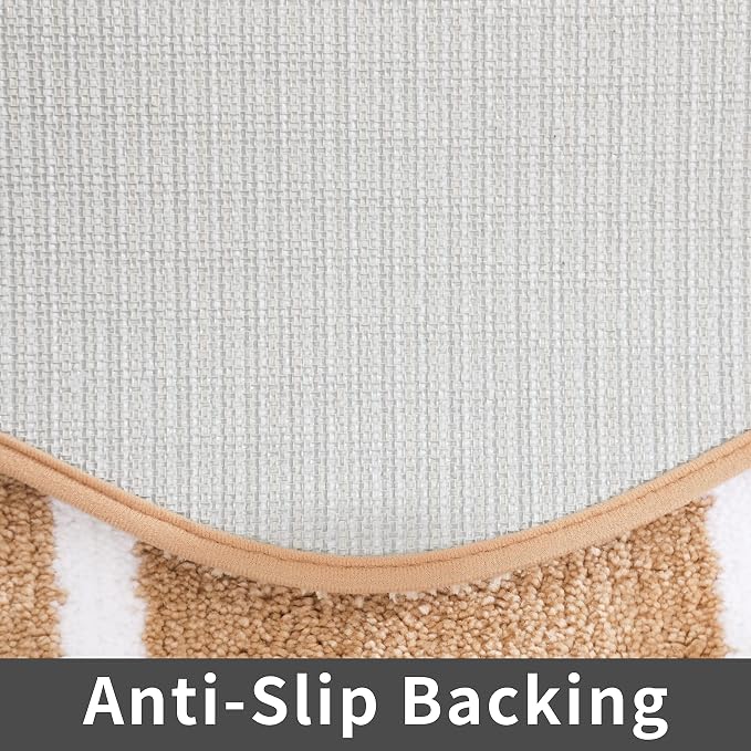 COSY HOMEER Extra Thick Bath Linen Sets Rugs - Anti-Slip Bath Mats Soft Plush 100% Strong Polyester Living Room Bathroom Floor Water Absorbent(Beige,24x36 - Inches)