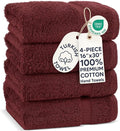 Chakir Turkish Linens 4 Piece Hand Towels, 100% Cotton Turkish Towels for Bathroom, Luxury Soft Absorbent Hand Towel Set, 16 x 30 Inches, Cranberry