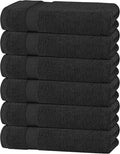 White Classic Wealuxe Black Bath Towels 24x50 Inch, Cotton Towel Set for Bathroom, Hotel, Gym, Spa, Soft Extra Absorbent Quick Dry 6 Pack