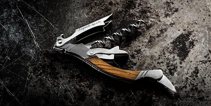 Laguiole Style de Vie Corkscrew, Bottle Opener with Foil Cutter, Olive wood