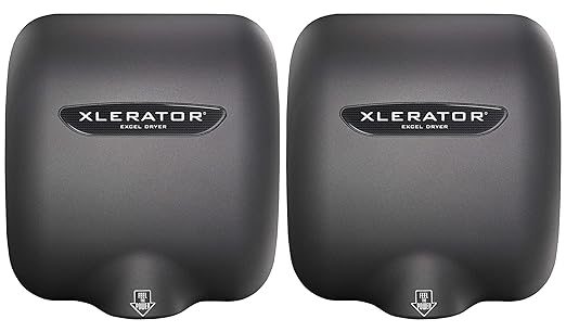 XLERATOR Hand Dryer, Excel Dryer XL-GR-1.1N Hand Dryer, Automatic, Surface-Mounted, Cast Cover, Textured Graphite Paint, 110-120V with Noise Reduction Nozzle