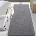 LOCHAS Luxury Bathroom Rug Shaggy Bath Mat 30 x 60 Inch, Gray | Washable Non Slip Bath Rugs for Bathroom Shower, Soft Plush Chenille Absorbent Carpets