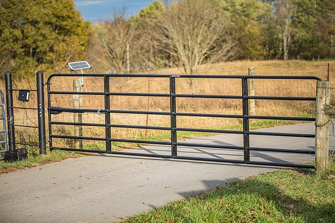 Mighty Mule Gate Opener, Solar and Smart Ready, Heavy Duty Automatic Gate Opener, Gates up to 18ft or 850lb, Single Gate Opener, MM571W