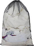 Berlune Large Mesh Laundry Bags, 24 x 36 Inch Bulk Wash Set with Drawstring for Commercial Use, Dorms, Vacation Rentals, Laundromats, Apartments & Facilities(Black,1)