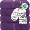 Chakir Turkish Linens 100% Cotton Premium Turkish Towels for Bathroom | 30'' x 60'' Large Bath Towels (4 Piece, Eggplant)