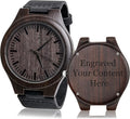 Custom Engraved Wood Watch Gifts for Fiancé Boyfriend Husband Men Him As Personalized Anniversary Christmas Birthday Father Day Graduation Valentine's Wooden Idea